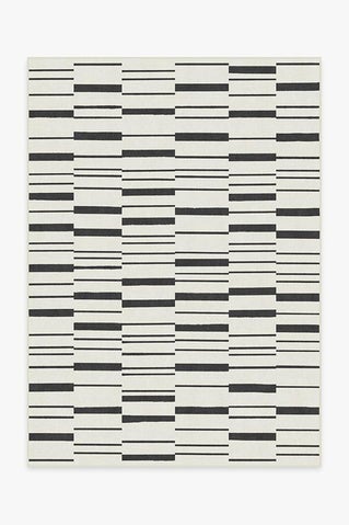 Broken Stripe Black Rug