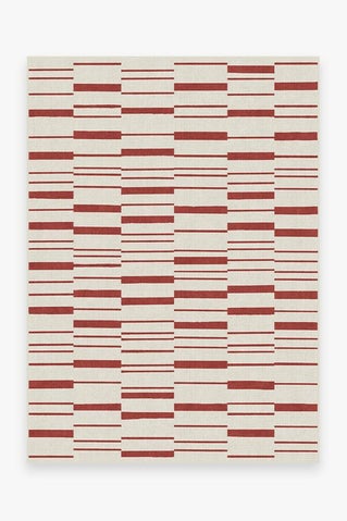 Broken Stripe Red Rug