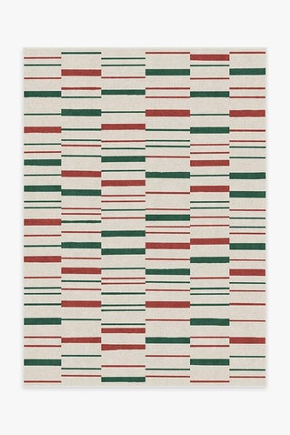 Broken Stripe Red & Green Rug