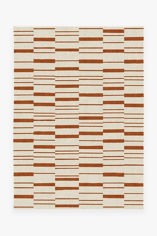 Broken Stripe Rust Orange Rug