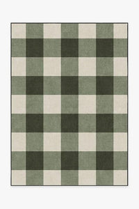 Buffalo Plaid Green & White Rug