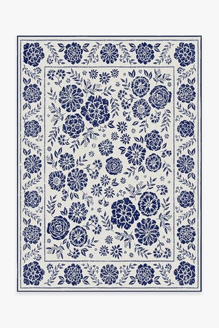 Outdoor Carmela Suzani Delft Blue Rug