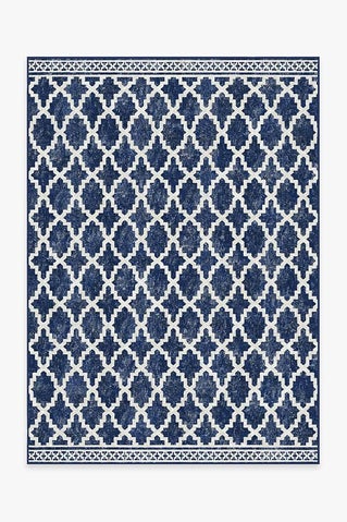 Outdoor Cleo Trellis Royal Blue Rug