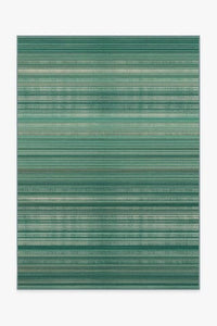 Coastal Linear Stripe Aqua Rug
