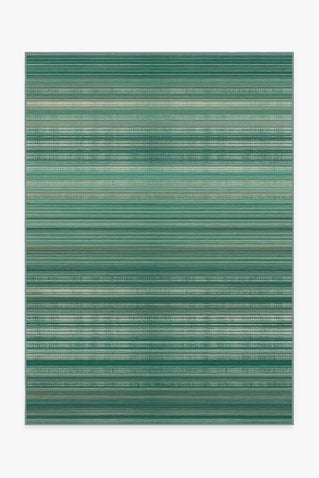 Coastal Linear Stripe Aqua Rug
