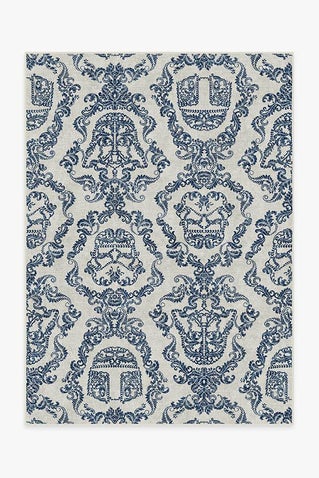 Dark Side Damask Delft Blue Rug