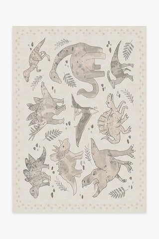 Dinosaur Parade Warm Grey Rug