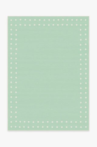 Dot Border Mint Rug