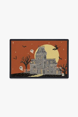 Fright Night Orange Coir Doormat