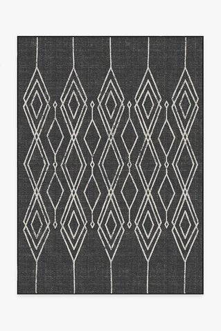 Outdoor Gemma Lattice Black Rug