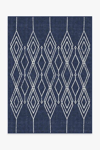 Outdoor Gemma Lattice Royal Blue Rug