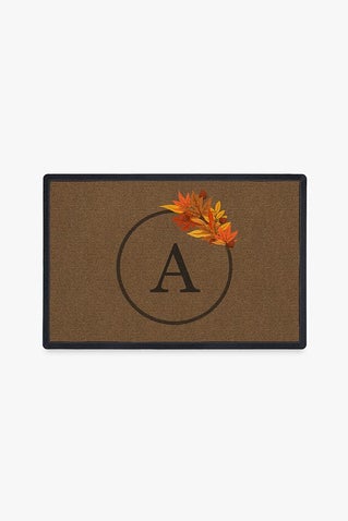 Harvest Leaves Monogram Doormat