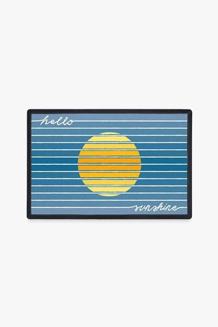 Hello Sunshine Blue Doormat