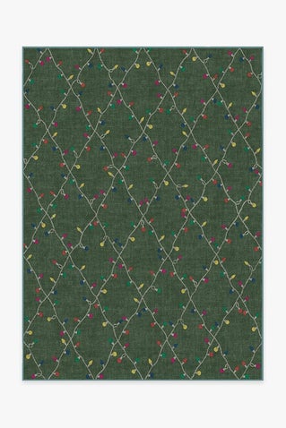 Holiday Lights Green Rug