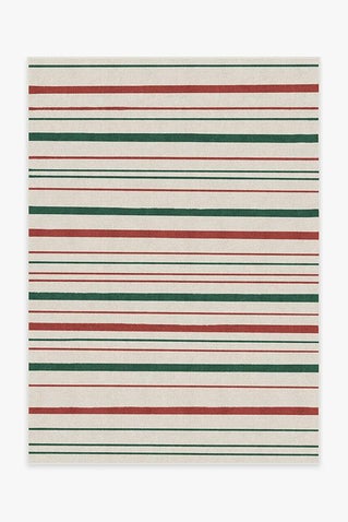 Hudson Stripe Red & Green Rug