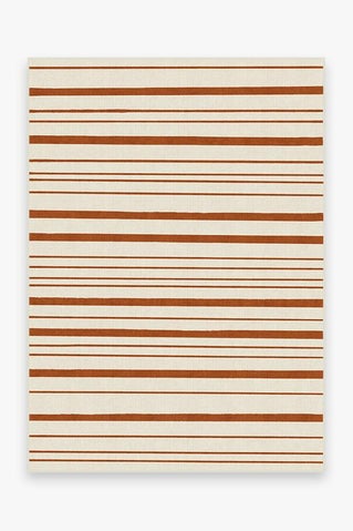 Hudson Stripe Rust Orange Rug