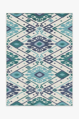 Inik Ikat Teal Rug