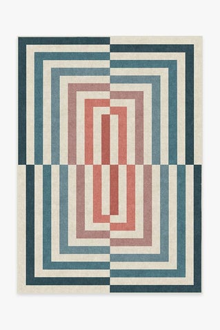 Jonathan Adler Op Art Teal Rug