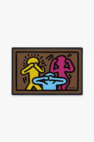 Keith Haring No Evil Multicolor Doormat