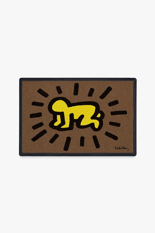 Keith Haring Radiant Baby Yellow Doormat