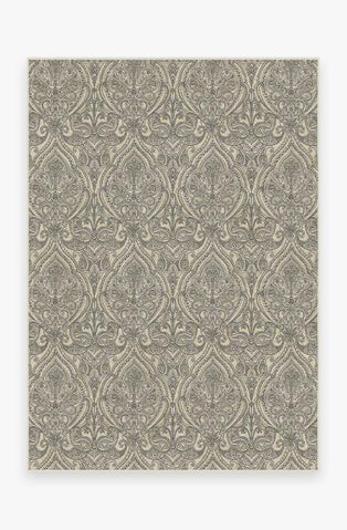 Lacis Damask Black & Ivory Rug