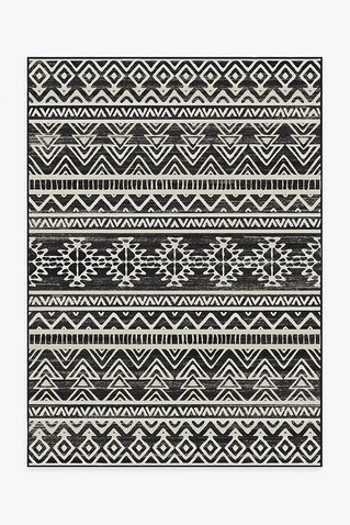 Linear Diamond Black Rug