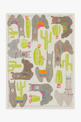 Llama Fun Natural Rug