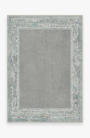 Lunja Border Teal Blue Rug