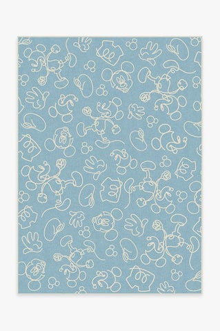 Mickey Doodles Blue Rug