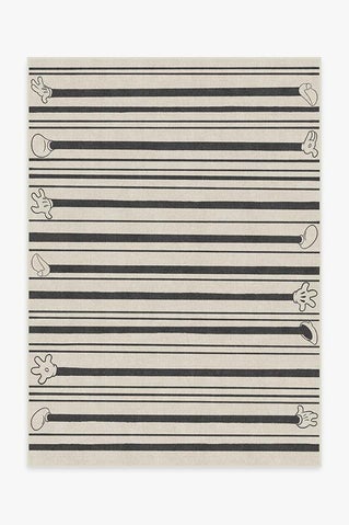 Mickey Stripes Black Rug