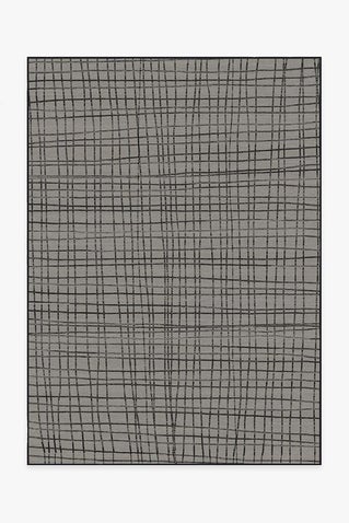 Modern Grid Grey Rug