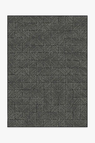 Outdoor Parquet Black Rug