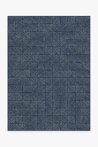 Outdoor Parquet Navy Rug