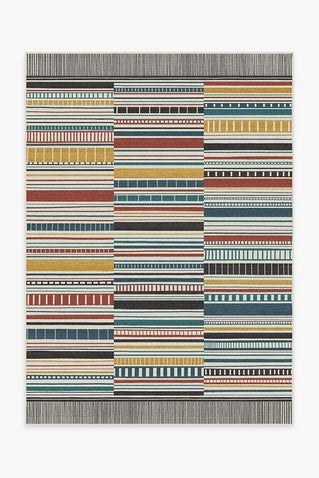 Outdoor Riviera Stripe Multicolor Rug