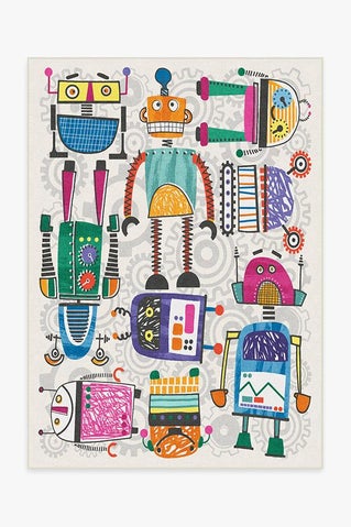 Robot Party Multicolor Rug