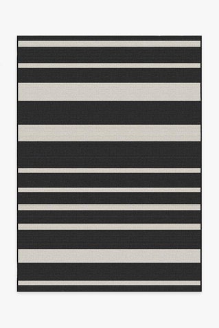 Outdoor Sailmaker Stripe Black Rug