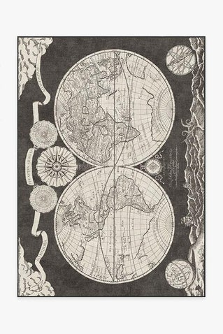 Sailor's Map Charcoal Rug