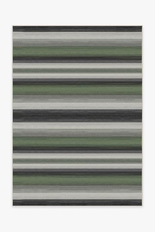 Outdoor Serape Stripe Green Rug