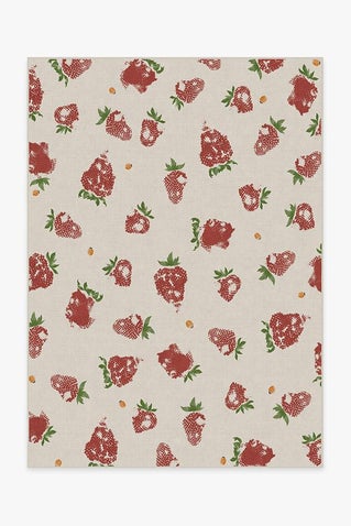 Strawberries Red Rug