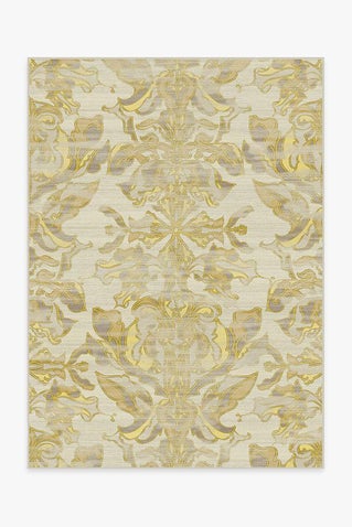 Transitional Damask Gold Rug