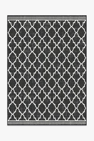 Outdoor Varia Trellis Black Rug