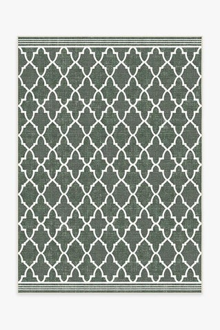 Outdoor Varia Trellis Forest Green Rug