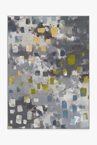 Watercolor Paintwork Grey Rug