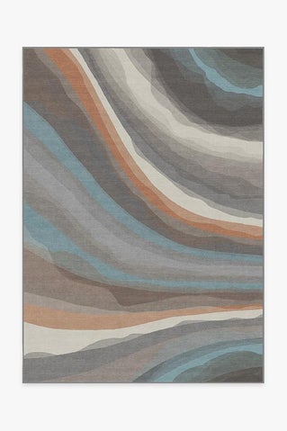 Watercolor Waves Sandstone Rug